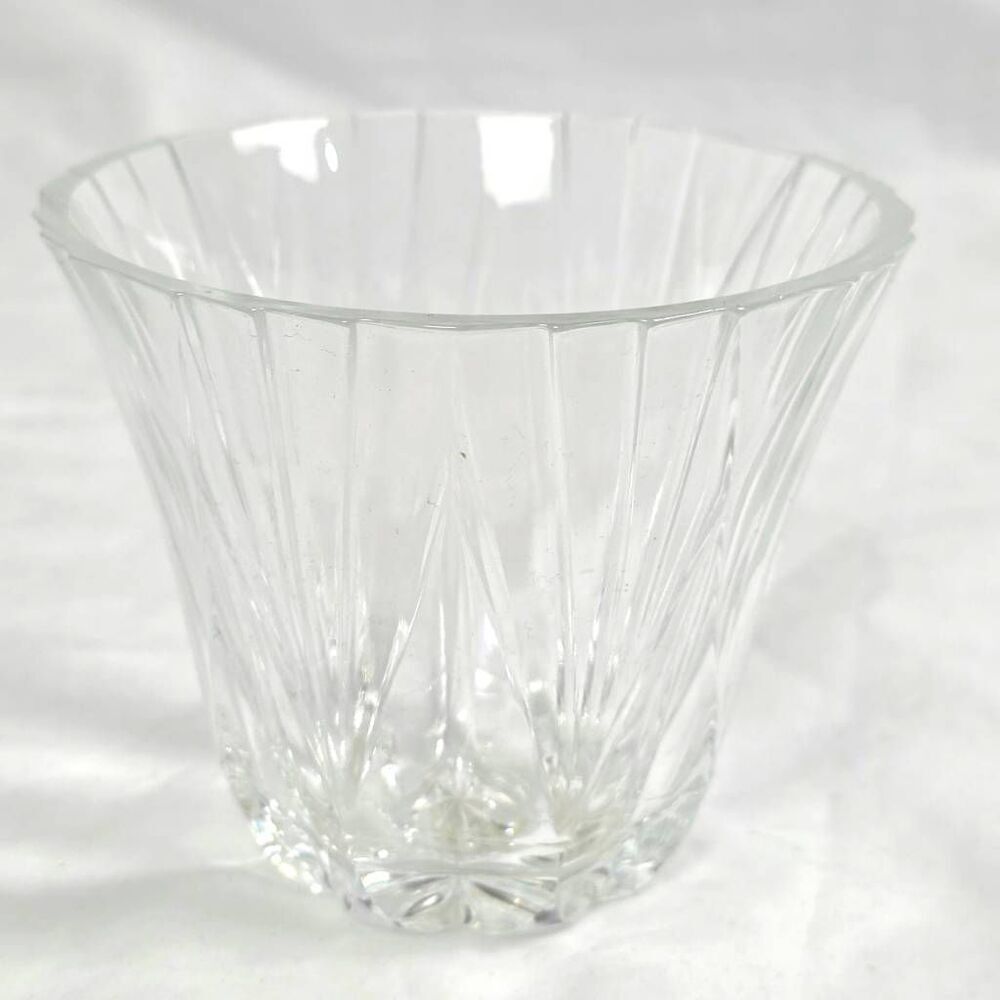 24% Lead Crystal Votive Holder Clear Cut Glass USA